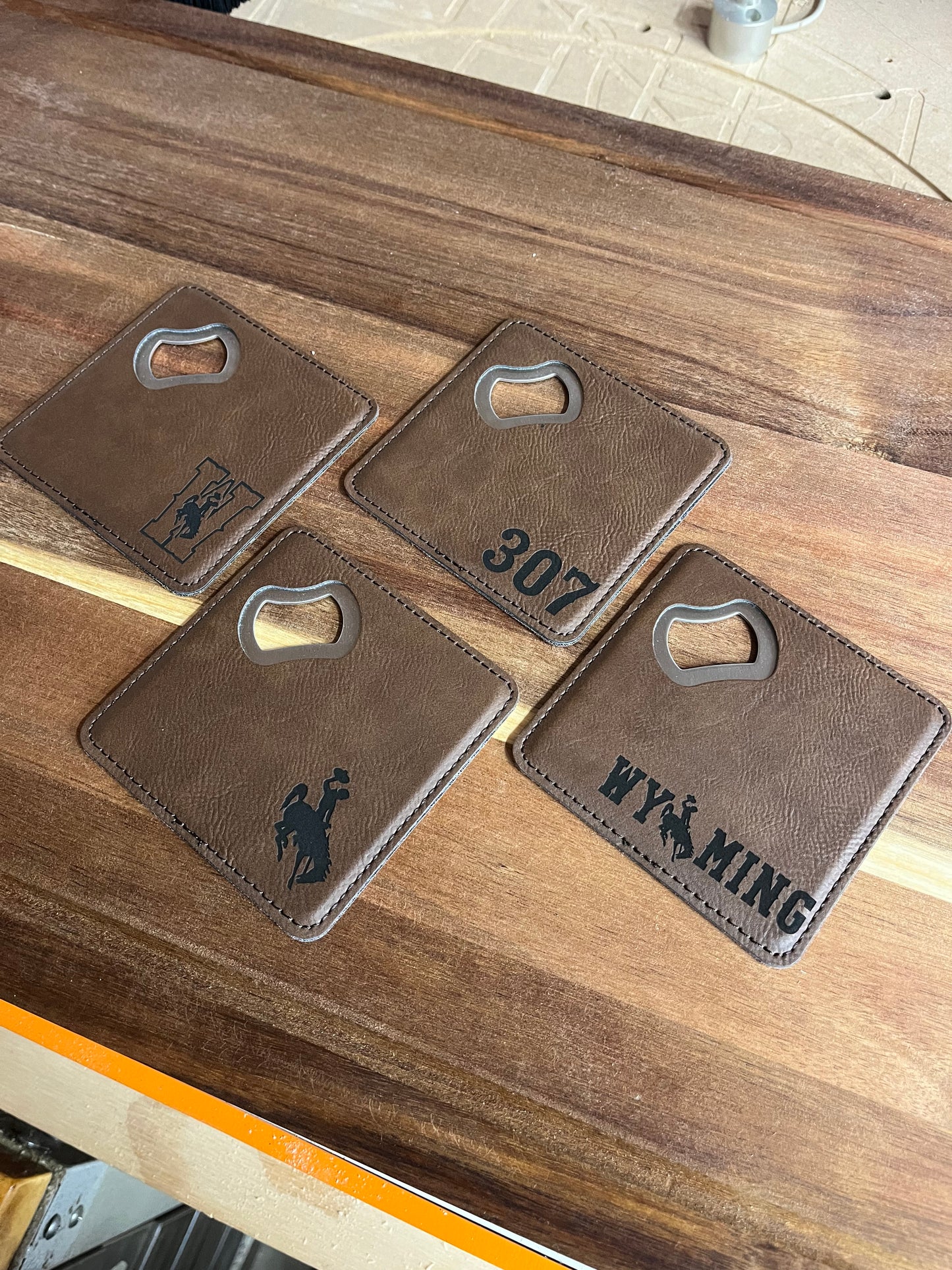 Leatherette Custom Coaster Set