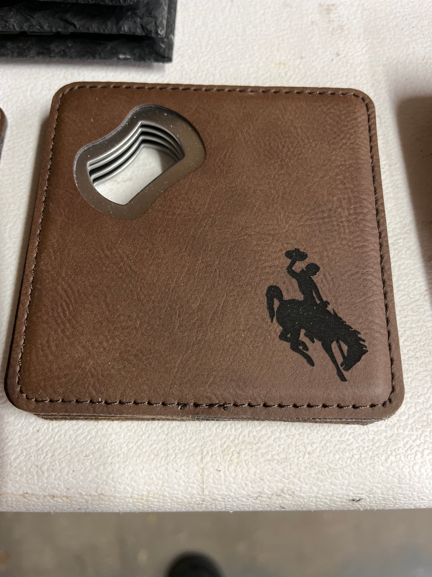 Leatherette Custom Coaster Set
