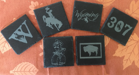 Square Wyoming Slate Coaster Set of 6